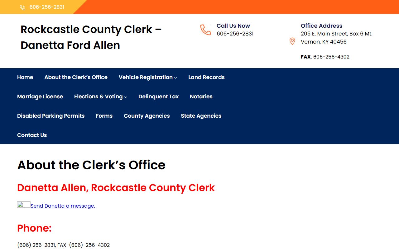 Rockcastle County Circuit Court Clerk records compared with County Clerk contact page