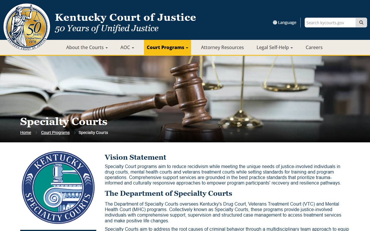Rockcastle County court records Kentucky Specialty Courts program overview
