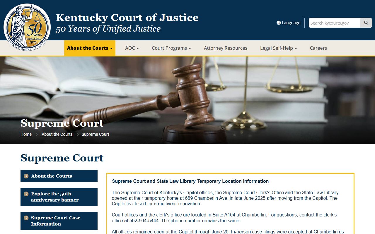 Rockcastle County court records Supreme Court of Kentucky public information