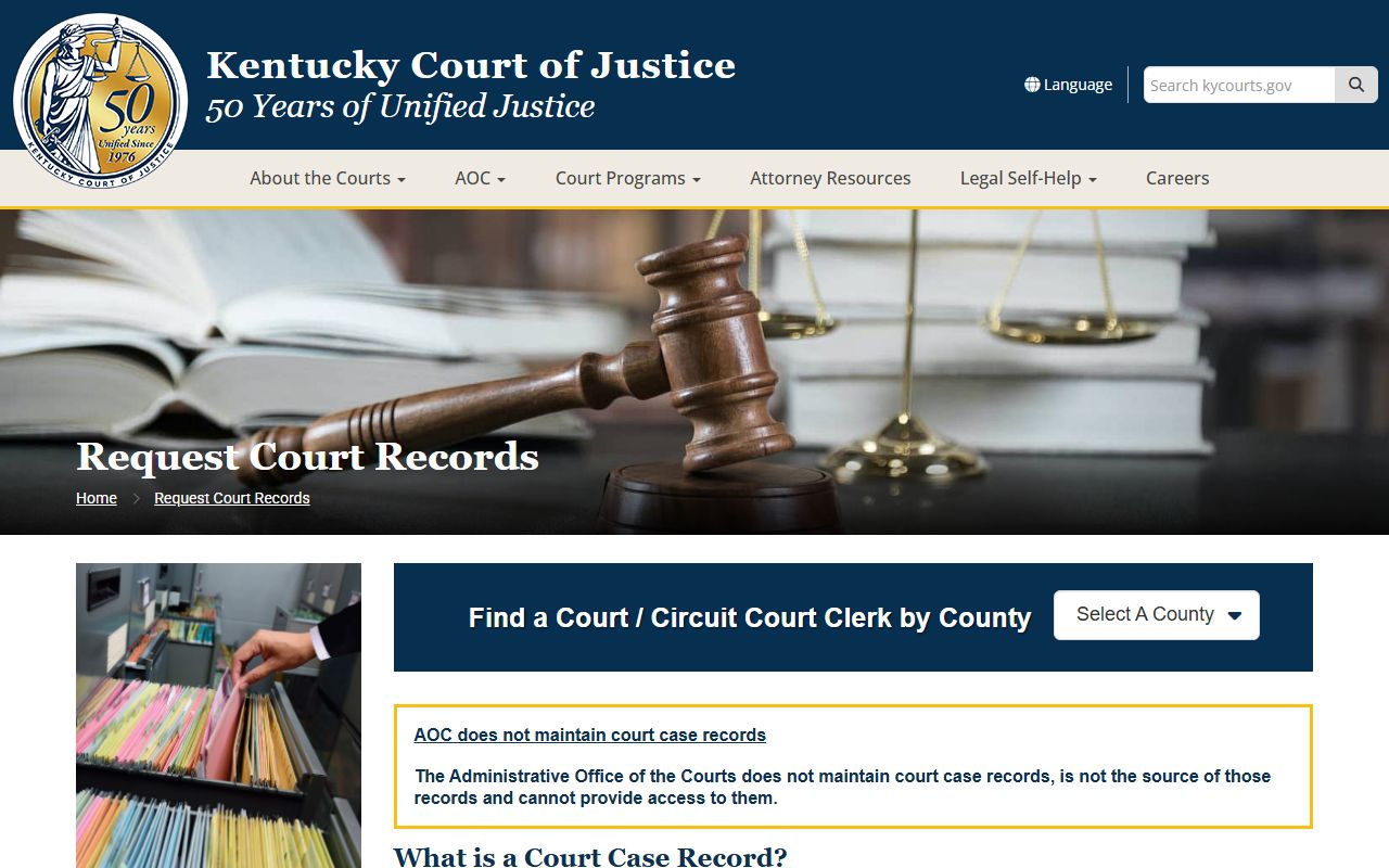 Rockcastle County court records request guidance