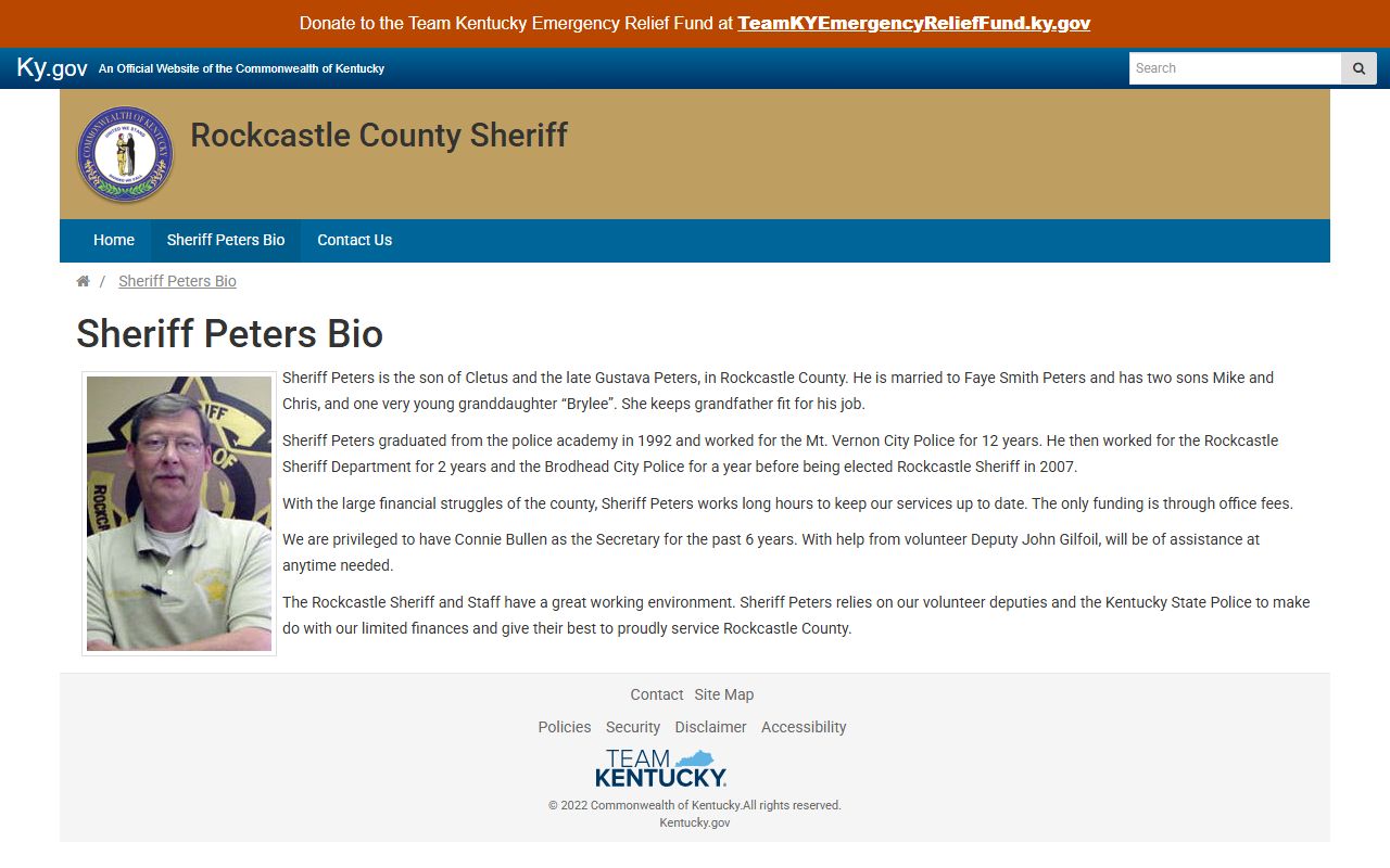Rockcastle County warrant records stale sheriff biography context